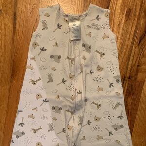 Halo Sleep Sack, Cotton, size small, white with animal print